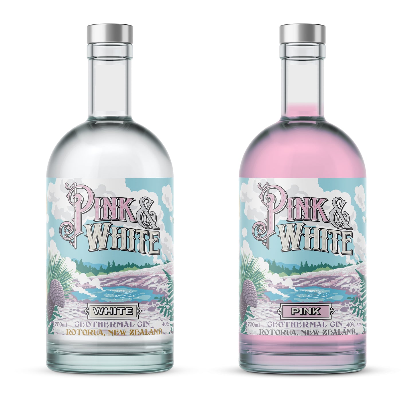 Pink & White - Pair